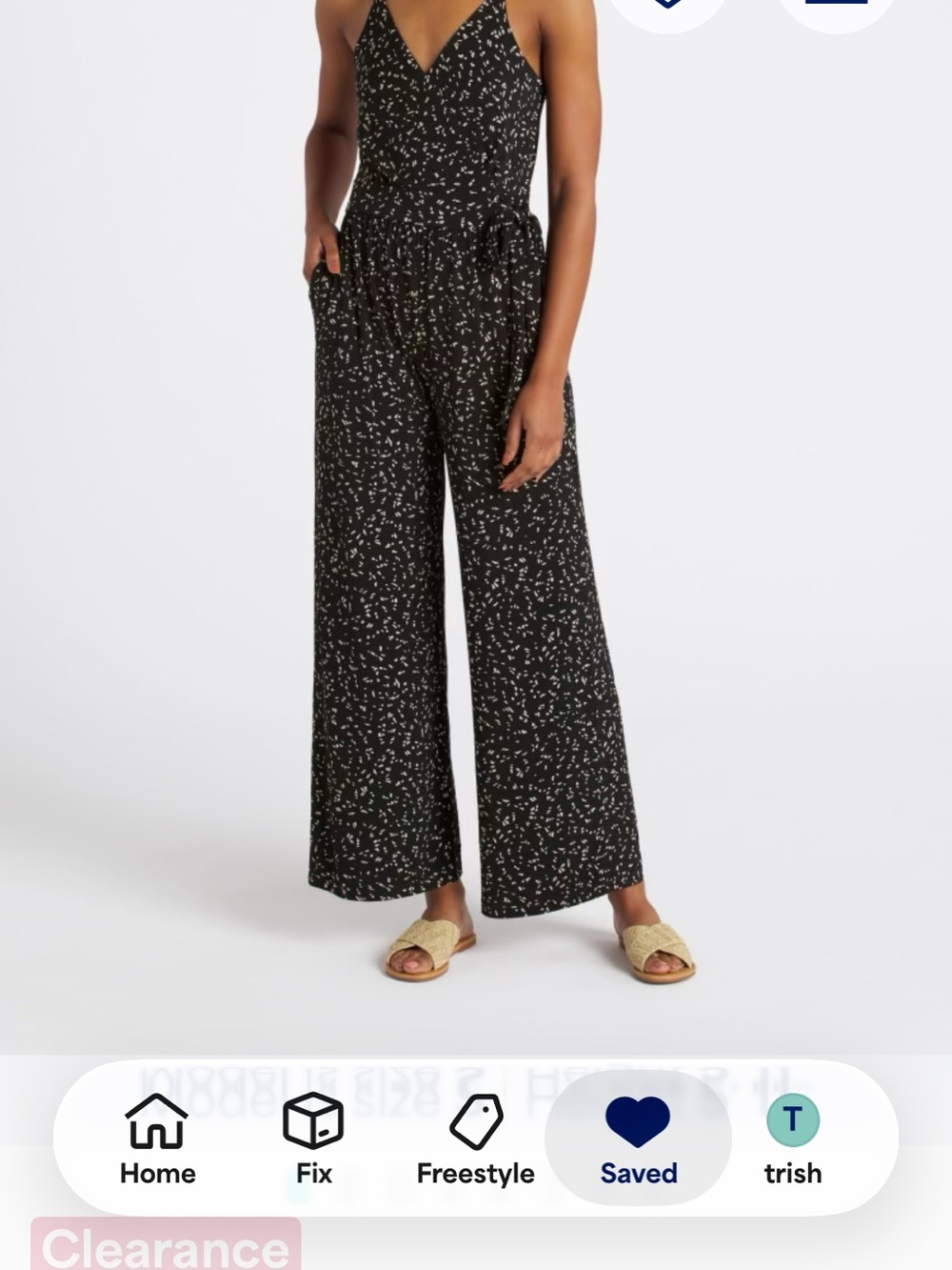 Kahleigh Wide-Leg Black Printed Jumpsuit